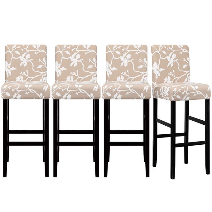 JACQUARD BAR CHAIR STOOL COVER4PCS STRETCH CHAIR SLIPCOVER PATTERN FOR SHORT SWIVEL DINING CHAIR COUNTER HEIGHT SIDE CHAIRS BAR STOOL COVERS WITH BACKS BARSTOOL COVERS SLIPCOVERS PUB CHAIR SLIPCOVER