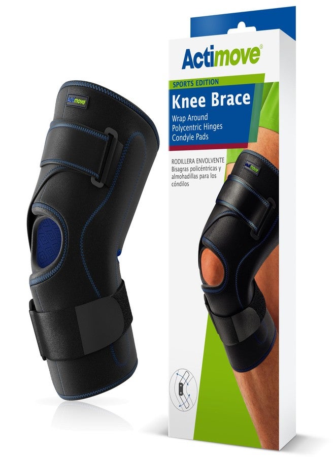 Actimove Sports Edition Knee Brace Wrap Around, Polycentric Hinges, Condyle Pads Medium Black - Image 1