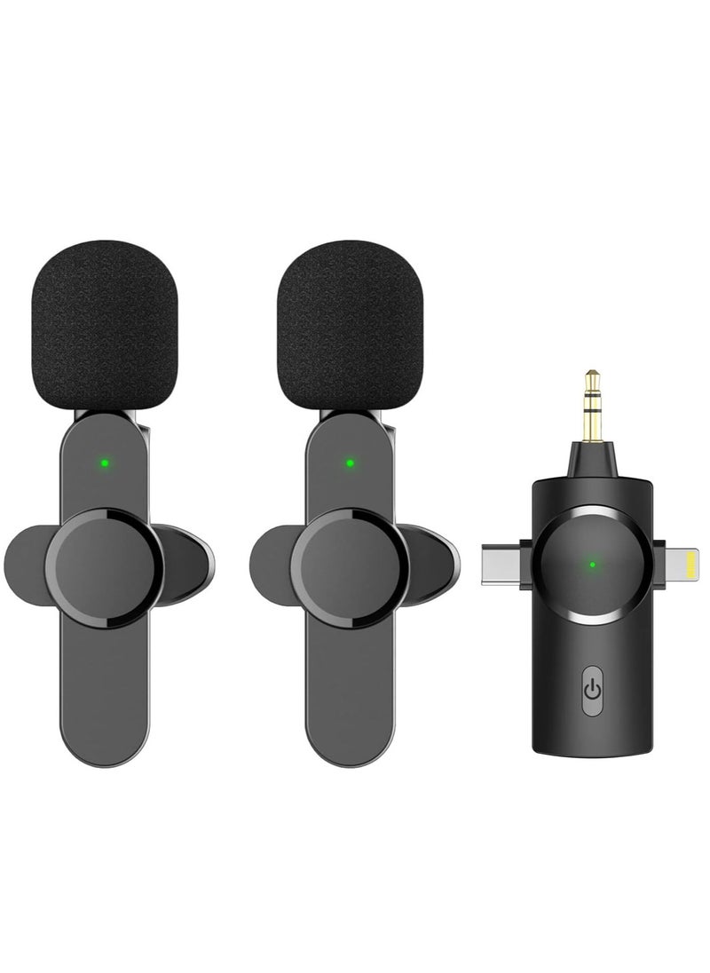 ELTRAZONE - Dual Wireless Lavalier Lapel Microphone for iPhone, Android, Camera-Cordless Double Mics Plug-Play 2.4G Ultra Low Delay Built-in Noise Reduction Chip 7H Long Working Time for Two-Person Creator - Image 1