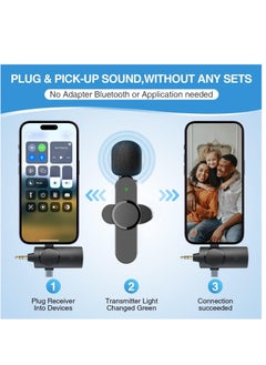 ELTRAZONE Dual Wireless Lavalier Lapel Microphone for iPhone, Android, Camera-Cordless Double Mics Plug-Play 2.4G Ultra Low Delay Built-in Noise Reduction Chip 7H Long Working Time for Two-Person Creator  - Image 3