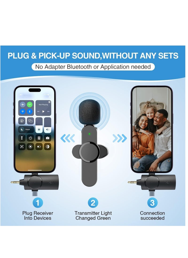 ELTRAZONE - Dual Wireless Lavalier Lapel Microphone for iPhone, Android, Camera-Cordless Double Mics Plug-Play 2.4G Ultra Low Delay Built-in Noise Reduction Chip 7H Long Working Time for Two-Person Creator - Image 1