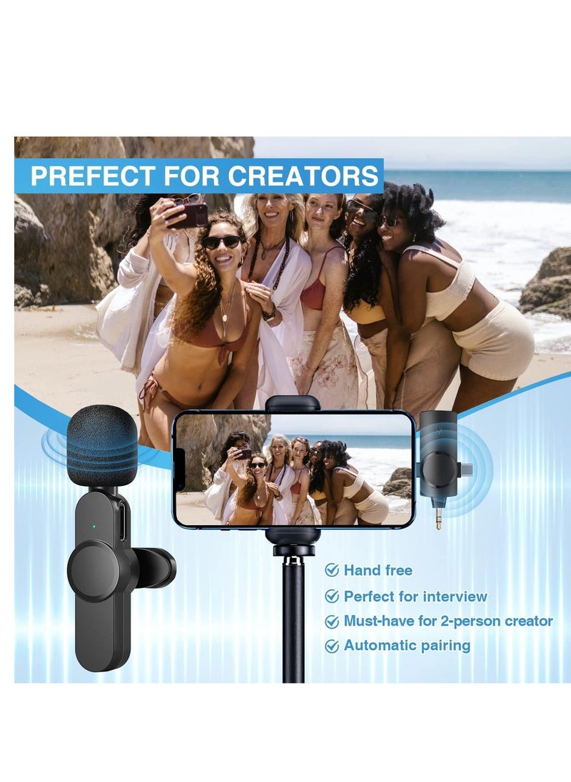 ELTRAZONE - Dual Wireless Lavalier Lapel Microphone for iPhone, Android, Camera-Cordless Double Mics Plug-Play 2.4G Ultra Low Delay Built-in Noise Reduction Chip 7H Long Working Time for Two-Person Creator - Image 1
