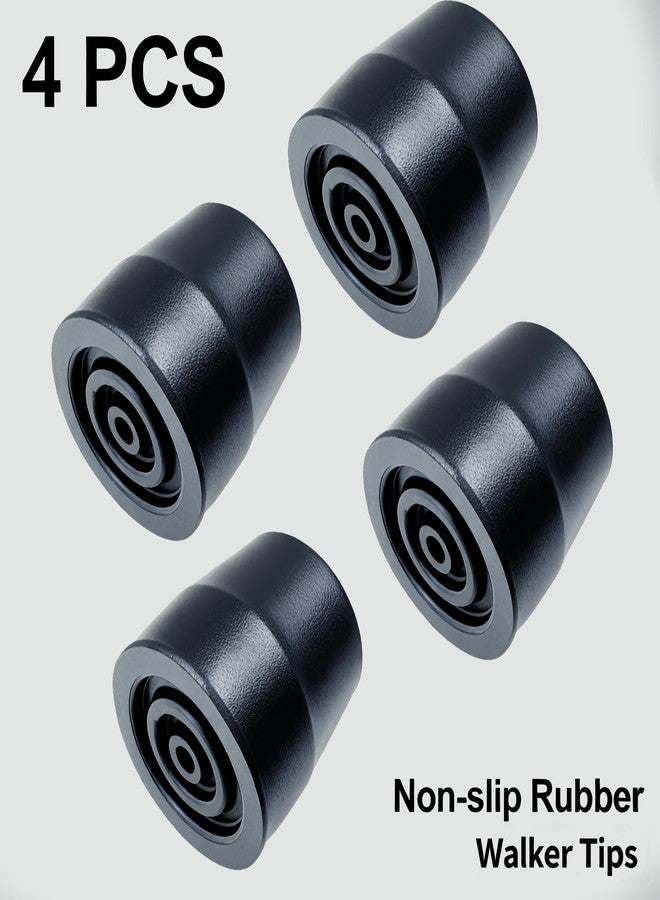 Hauscher Rubber 4 pcs Walker Tips 1 1/8'' Heavy Duty, Replacement Tips for Walkers, Commodes, Shower Chairs, Walking Sticks, Canes Legs, Cane Tips (Black) - Image 5