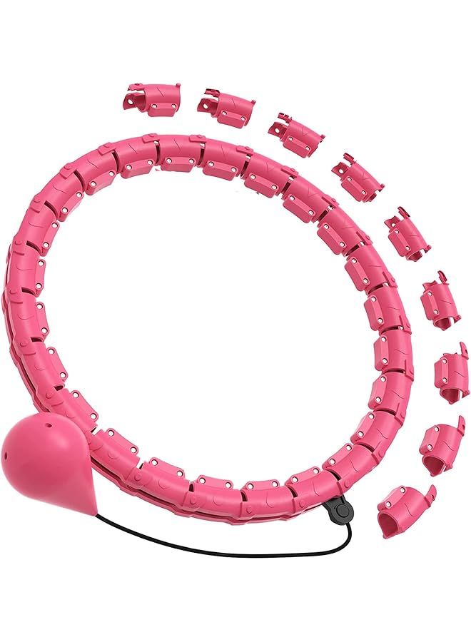 PROMASS Weighted Hula Hoop, 2 In 1 Exercise Hula Hoop Weight Loss Massage, Smart Hula Hoop 24 Sections Adjustable And Detachable, 360°Auto-Spinning Ball, Hula Hoops For Adults Weight Loss - Image 1