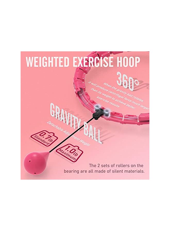 PROMASS Weighted Hula Hoop, 2 In 1 Exercise Hula Hoop Weight Loss Massage, Smart Hula Hoop 24 Sections Adjustable And Detachable, 360°Auto-Spinning Ball, Hula Hoops For Adults Weight Loss - Image 2