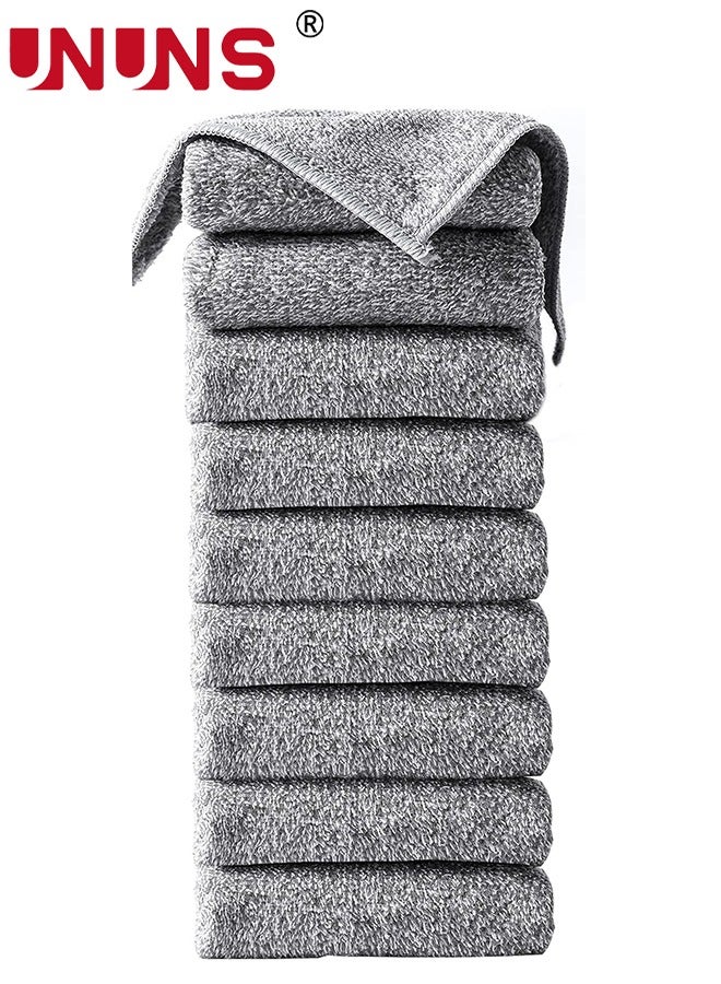 UNUNS Microfiber Cleaning Cloth,10 Pcs Kitchen Rags,High Absorbent Towels,Reusable Dish Cloth,Cleaning Cloth For Dishes,Quick-Drying Bath Clean Towels,Rags For Cleaning Home Car,Grey 25x25cm  - Image 1