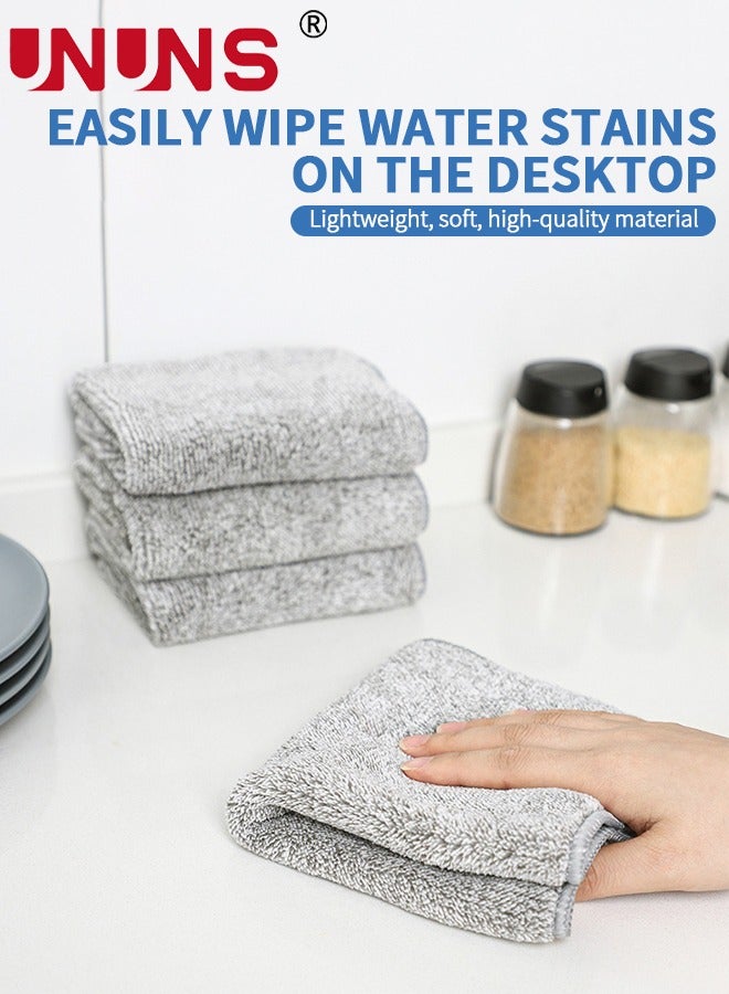 UNUNS Microfiber Cleaning Cloth,10 Pcs Kitchen Rags,High Absorbent Towels,Reusable Dish Cloth,Cleaning Cloth For Dishes,Quick-Drying Bath Clean Towels,Rags For Cleaning Home Car,Grey 25x25cm  - Image 5