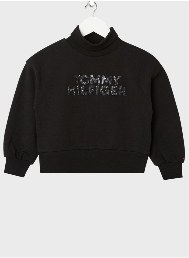 TOMMY HILFIGER - Kids Essential Roll Neck Sweatshirt - Image 1