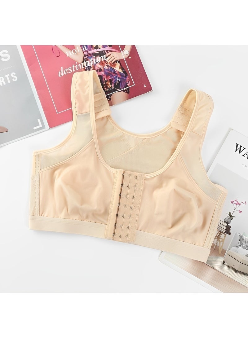 ريوكل حمالة صدر نسائية بإغلاق أمامي وحمالة صدر لتصحيح وضعية الجسم بدون أسلاك مع أكواب مزدوجة الطبقات وحزام عريض تحت الذراع وحزام كتف قابل للتعديل - Image 5