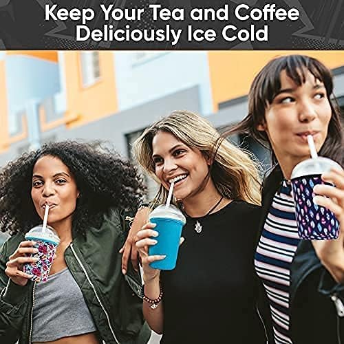 BAXENDALE AND CO Baxendale Iced Coffee Sleeves for Cold Drink Cups - 4 Pack Reusable Neoprene Iced Beverage Cup Sleeve for Hot & Cold Drinks  Compatible with Starbucks Dunkin and more - Image 1