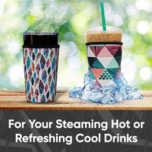BAXENDALE AND CO Baxendale Iced Coffee Sleeves for Cold Drink Cups - 4 Pack Reusable Neoprene Iced Beverage Cup Sleeve for Hot & Cold Drinks  Compatible with Starbucks Dunkin and more - Image 2