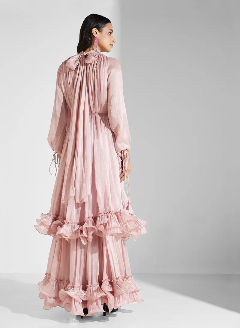 جولدن ابل RUFFLE DETAILED MAXI DRESS