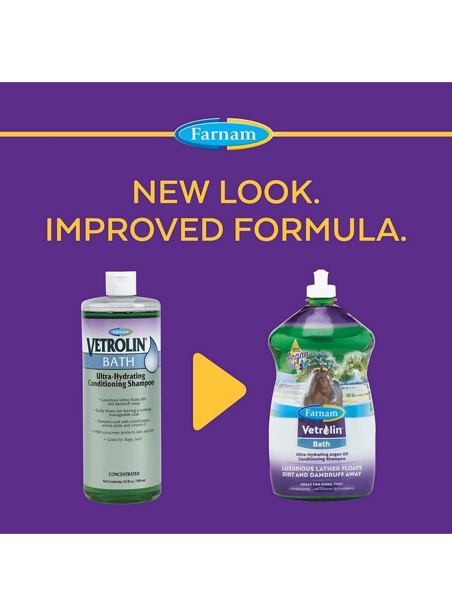 Farnam Vetrolin Bath UltraHydrating Shampoo For Horses And Dogs 32 Ounces,Green - Image 2