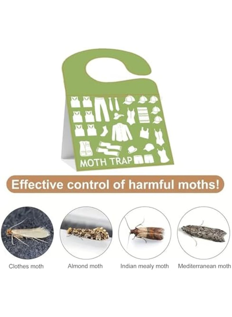 SYOSI 2-in-1 Clothing & Pantry Moth Glue Traps (8 Packs) Pantry Moth Killer for House Pantry with Hook Design | Non-Toxic & Odorless for Food & Cupboard Moth | Super Strong Glue | Green - Image 2