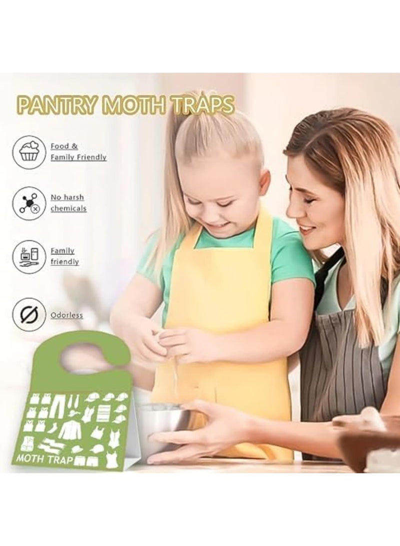 SYOSI 2-in-1 Clothing & Pantry Moth Glue Traps (8 Packs) Pantry Moth Killer for House Pantry with Hook Design | Non-Toxic & Odorless for Food & Cupboard Moth | Super Strong Glue | Green - Image 4