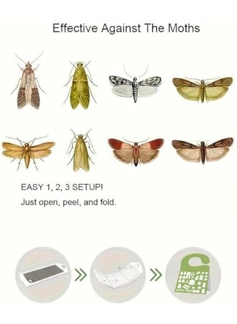 SYOSI 2-in-1 Clothing & Pantry Moth Glue Traps (8 Packs) Pantry Moth Killer for House Pantry with Hook Design | Non-Toxic & Odorless for Food & Cupboard Moth | Super Strong Glue | Green - Image 5