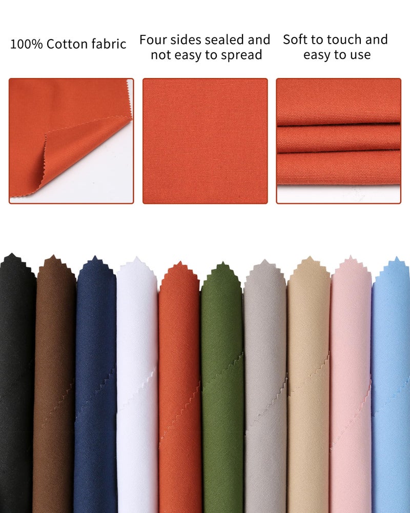 Caydo 10 Pieces Embroidery Fabric, Including 10 Colors Embroidery Cotton Fabric, 5 Colors Water-Soluble Pens, 7.9 by 7.9 Inch - Image 3