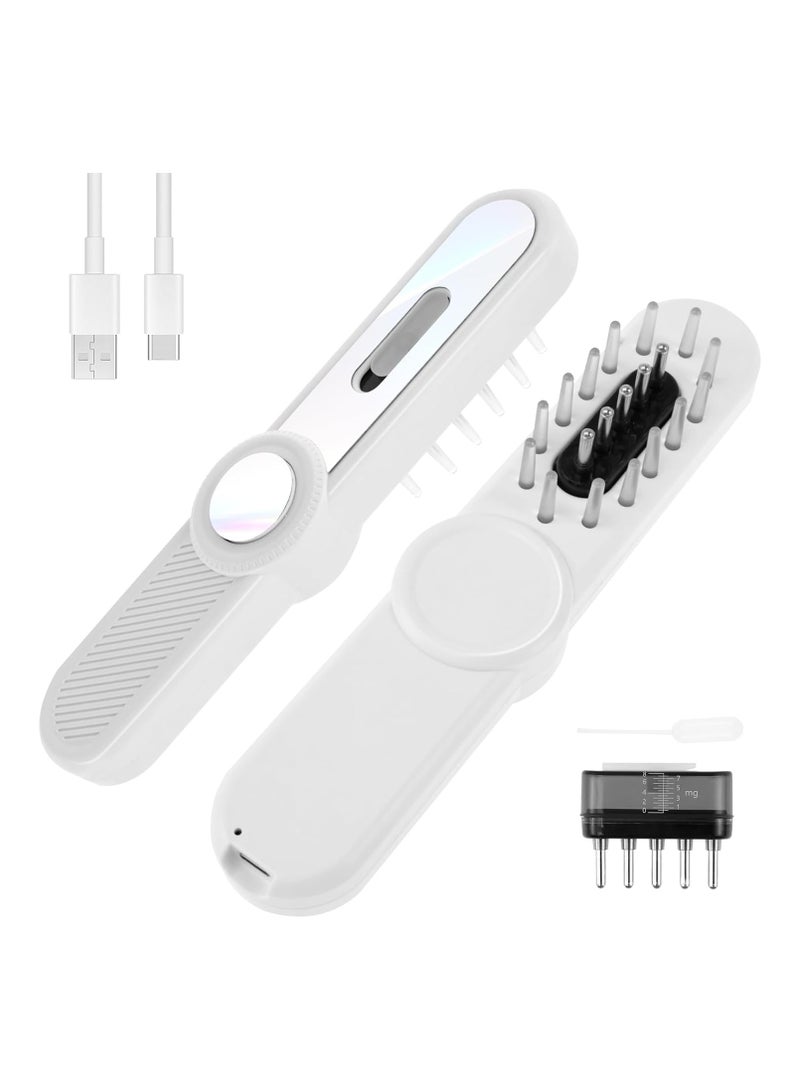 SYOSI جهاز تطبيق زيت الشعر الكهربائي مع ضوء أحمر، مشط تطبيق لفروة الرأس، 3 في 1 مشط تدليك لفروة الرأس، فرشاة تدليك لفروة الرأس قابلة للإزالة لتطبيق الزيت لفروة الرأس مع مطاط ناعم للنساء والرجال - Image 1