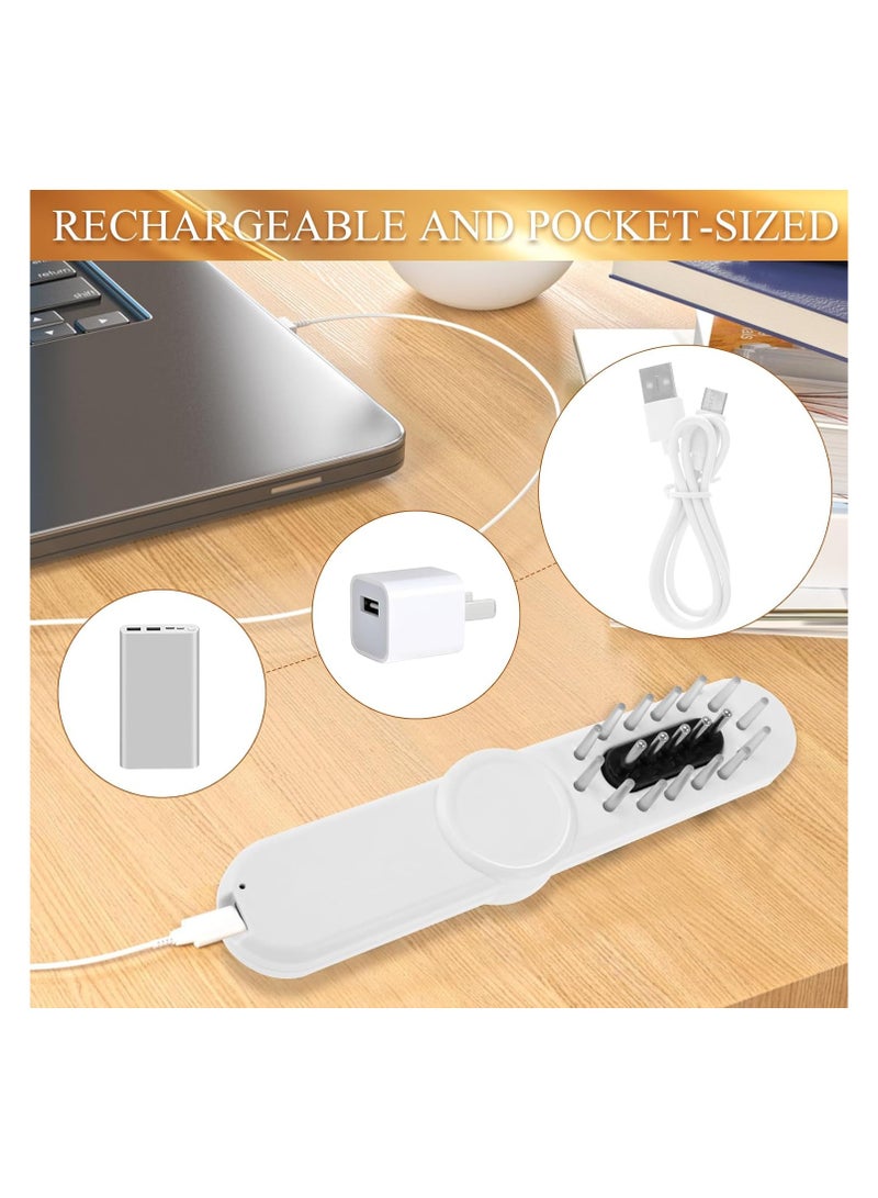 SYOSI جهاز تطبيق زيت الشعر الكهربائي مع ضوء أحمر، مشط تطبيق لفروة الرأس، 3 في 1 مشط تدليك لفروة الرأس، فرشاة تدليك لفروة الرأس قابلة للإزالة لتطبيق الزيت لفروة الرأس مع مطاط ناعم للنساء والرجال - Image 3