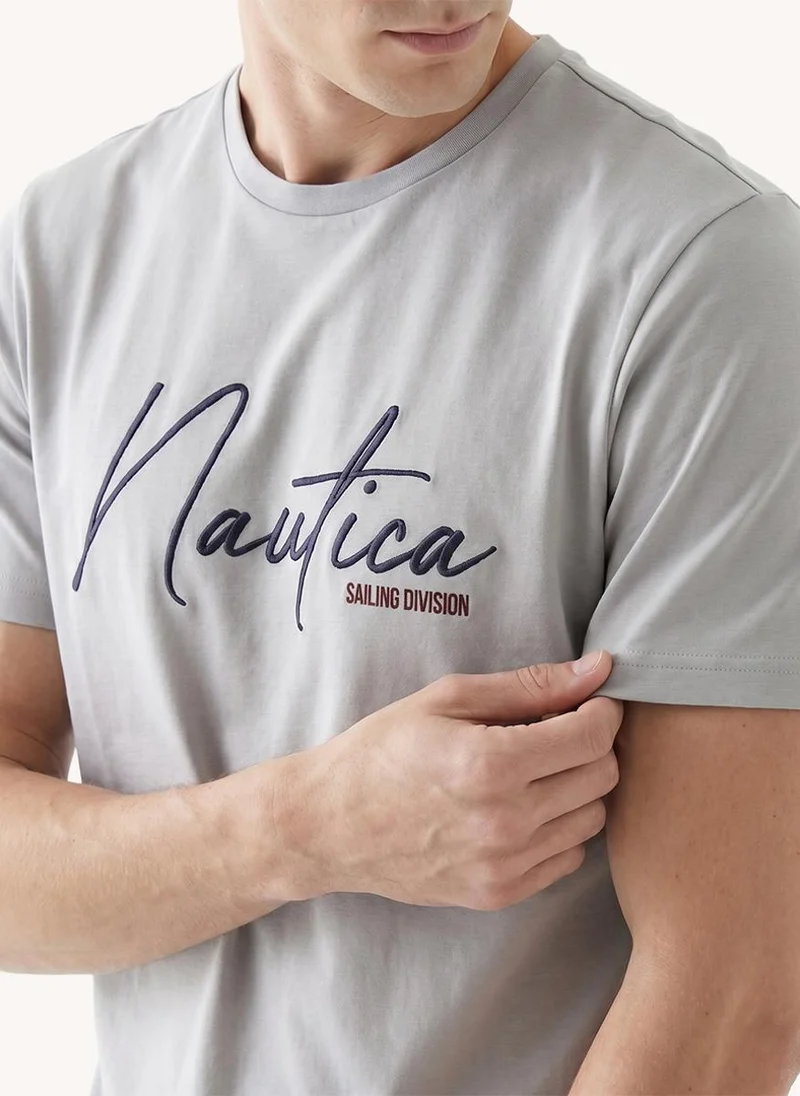 نوتيكا Men's Embroidered Short Sleeve T-shirt