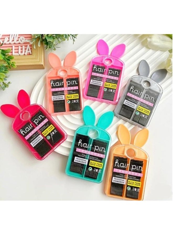 ​Hair Bobby Pins Set in Bunny Case - Image 1
