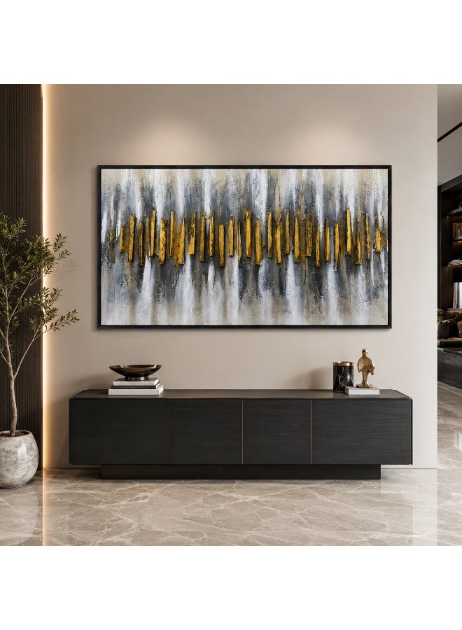 Luxury Abstract Wall Art 120x60cm Black Gold Textured Canvas Painting with Metal Frame Modern Large Wall Decor for Living Room Bedroom Office  Hotel - Image 4