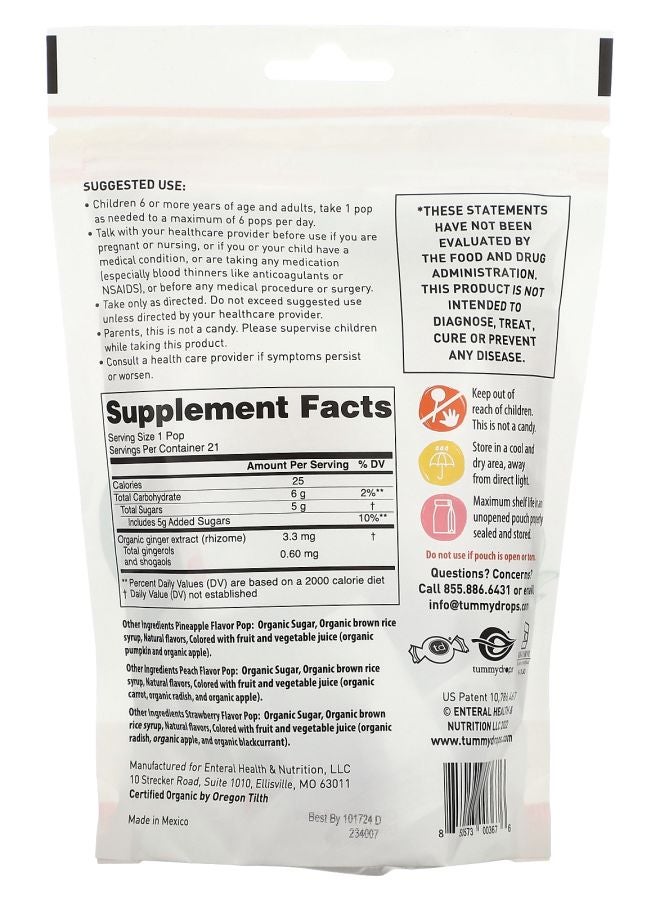 TUMMYDROPS Tummypops Organic Ginger Variety Pack 21 Pops - Image 2