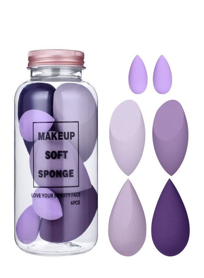 Sunaina Makeup Sponge Set Beauty Blender with Egg Case, Soft Sponge For Foundation, Powder, Blusher, Liquid Latex Free Wet and Dry Makeup Face (4 Big+2 Mini=6 Pcs set) (Colour May Vary) With Dabba/Jar - Image 1
