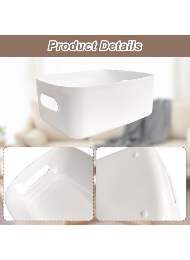 FALAHOM 8 Pack Storage Bins and Baskets, White Storage Bin Pantry Organizer Bins, Durable Storage Basket Cabinet Organizer, Storage Containers for Kitchen Cupboard, Bathroom, Office - Image 4