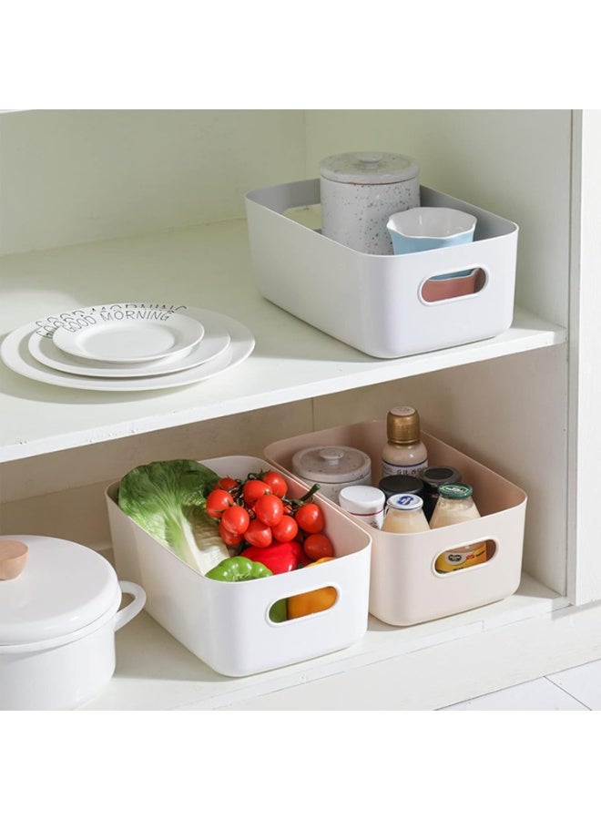 FALAHOM 8 Pack Storage Bins and Baskets, White Storage Bin Pantry Organizer Bins, Durable Storage Basket Cabinet Organizer, Storage Containers for Kitchen Cupboard, Bathroom, Office - Image 2