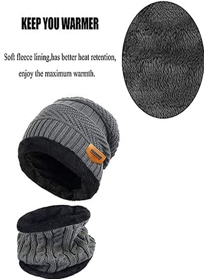 Dressify® Winter Cap & Neck Warmer Set - Soft Woollen Knit Beanie + Thermal Neck Warmer for Men & Women One Size Fits All, Travel/Outdoor/Cold-Weather Essentials Blue 2 Set - Image 4