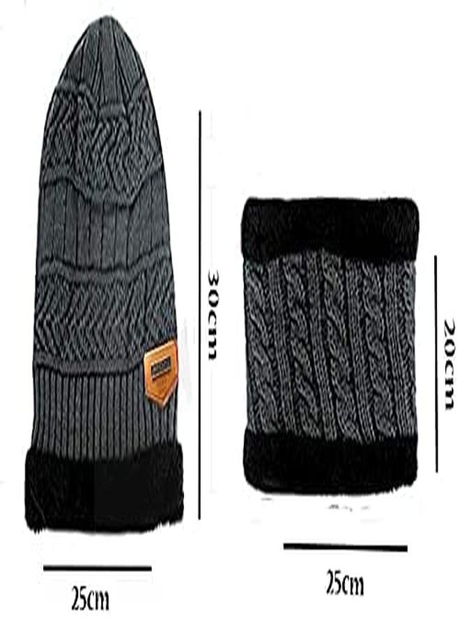 Dressify® Winter Cap & Neck Warmer Set - Soft Woollen Knit Beanie + Thermal Neck Warmer for Men & Women One Size Fits All, Travel/Outdoor/Cold-Weather Essentials Blue 2 Set - Image 5