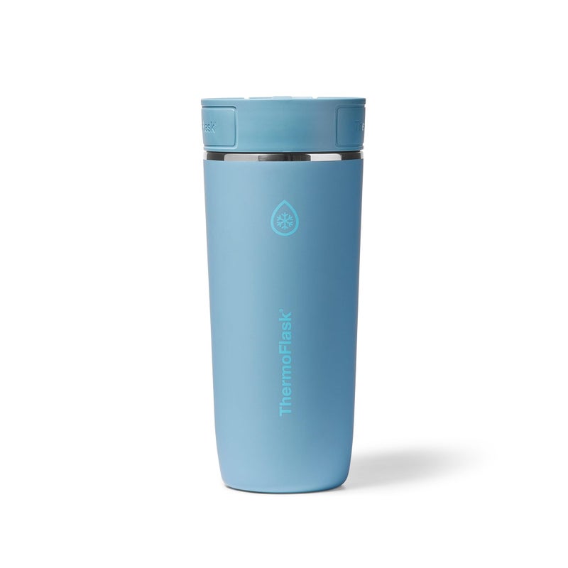 ThermoFlask Stainless Steel Travel Coffee Tumbler with SipNLok AutoSeal Lid 16 oz Shaded Teal Leakproof Insulated Mug for Coffee Tea - Image 2