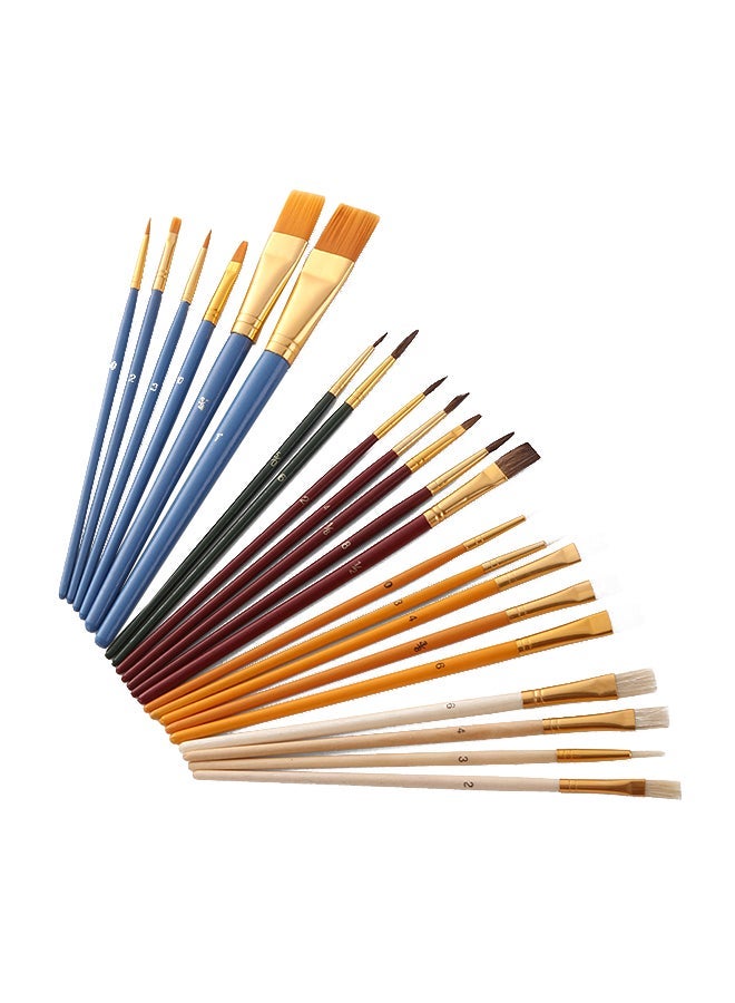 NIBEMINENT 25-Piece Paint Brush Set Multicolour - Image 1