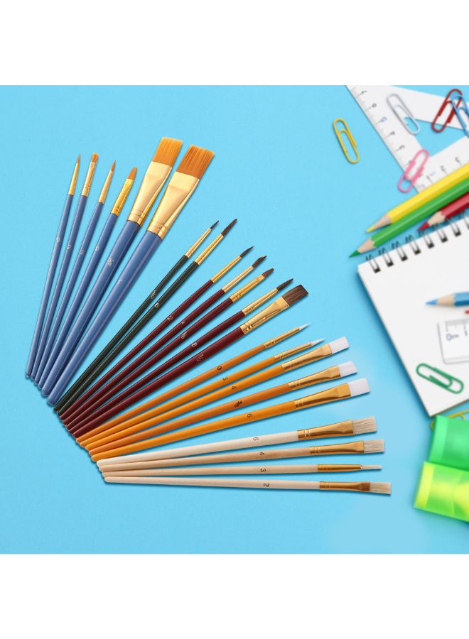 NIBEMINENT 25-Piece Paint Brush Set Multicolour - Image 4