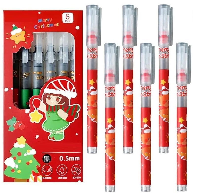 Amitasha Black Pen, 0.5mm Rollerball Pens Fine Point Black Roller Ball Liquid Ink Pen Christmas Gift for Students Writing Note Taking Educational Gifts - Image 1