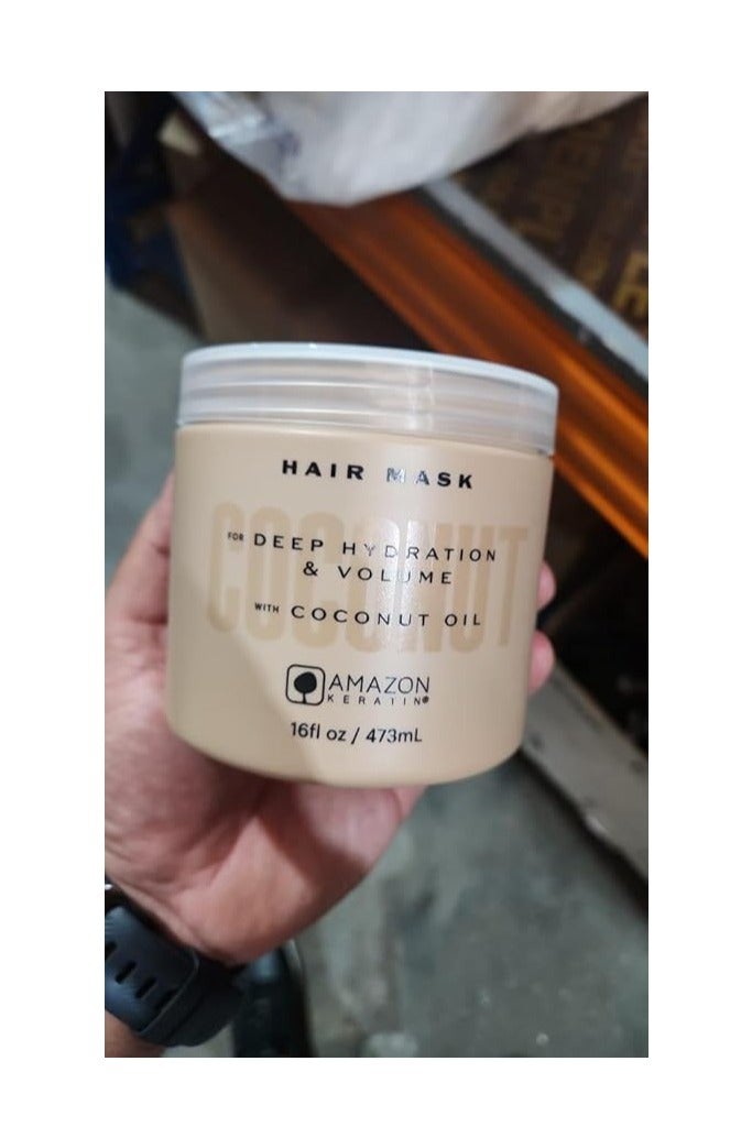 Amazon Keratin AmazonKeratin coconut oil hair mask 473ml - Image 2