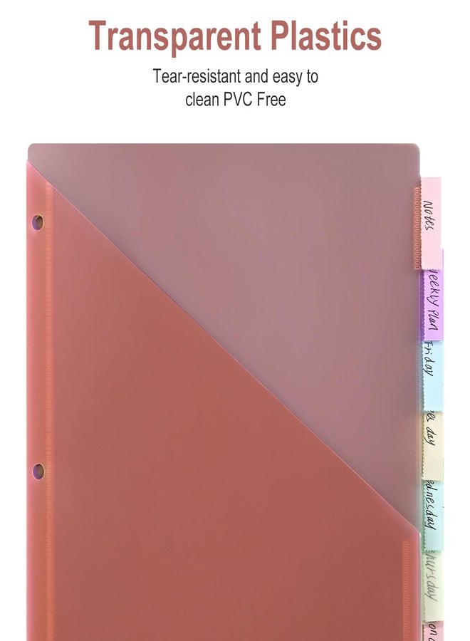 XRUNMIX 8-Tab Binder Dividers, Index Pockets for 3 Ring Binders, 8 Pastel Colors, US Letter Size (1) - Image 5