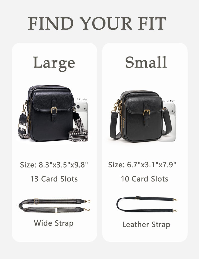 Yarnic Crossbody Bag for Women Men, Vegan Leather Anti-Theft Messenger Shoulder Bag, Vintage Cross Body Purse with Card Slots - Image 5