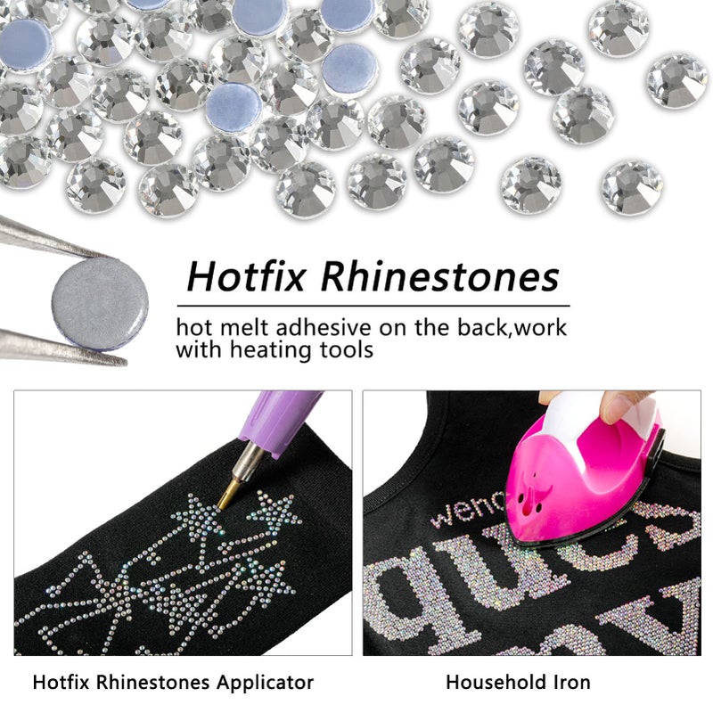 Beadsland Hotfix Rhinestones, 1440pcs Flatback Crystal Rhinestones for Crafts Clothes DIY Decoration, Crystal, SS20, 4.6-4.8mm - Image 4
