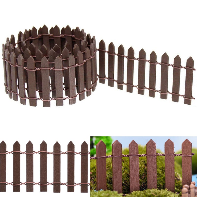 مصغرة الجنية حديقة السياج 35 بوصة الجنية حديقة الملحقات في الهواء الطلق الخشب سياج اعتصام DIY زهور الديكور DIY الخشب اعتصام سياج مصغرة حديقة الديكور زخرفة صغيرة لدمية - Image 1