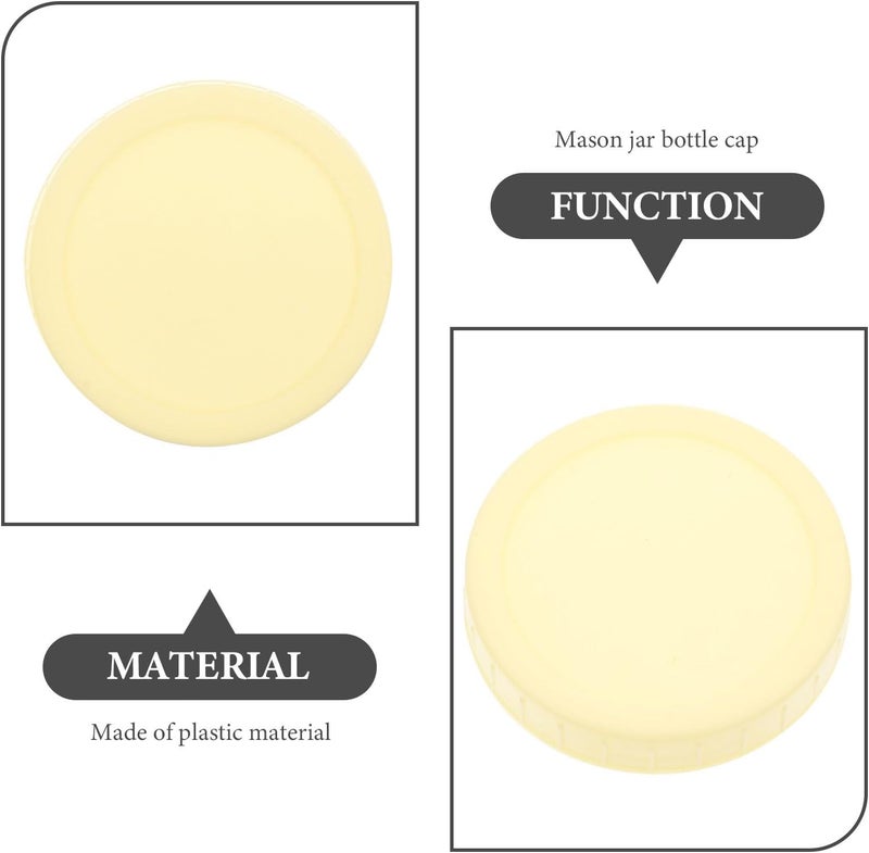 LIFKOME 10pcs Wide Mouth Jar Lids Sealed Bottle Covers Anti-leak Large Mouth Mason Jar Caps 86mm Yellow for Food Storage and Canning - Image 3