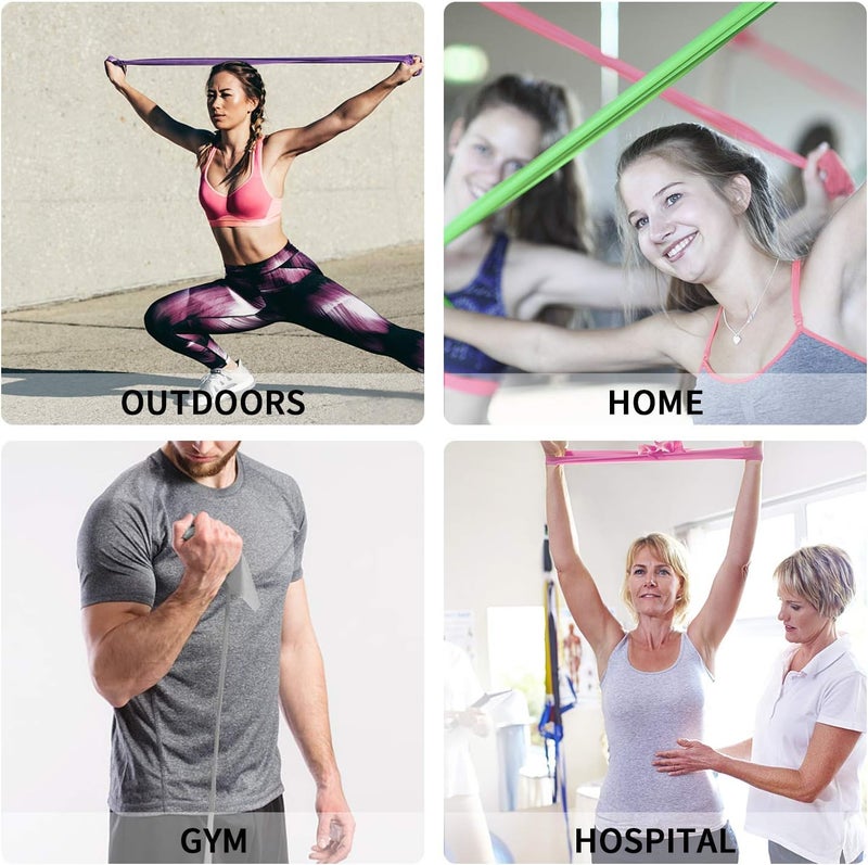 PROIRON 2 in 1 Resistance Bands Set - Includes Resistance Loop Bands, Physical Therapy Bands for Home Fitness, Stretching, Strength Training, Physical Therapy, Elastic Workout Bands for Whole Body - Image 5
