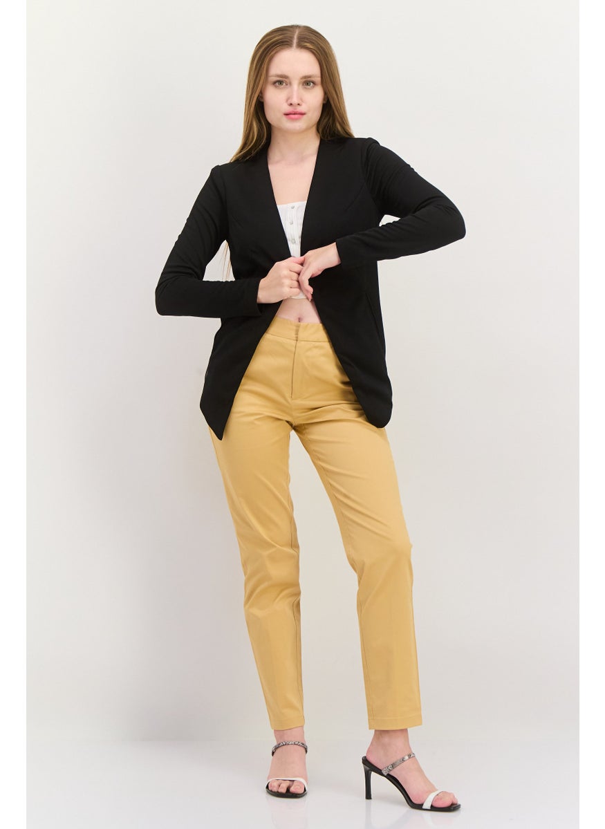 BCBGeneration Women Split Neck Solid Long Sleeve Cardigan, Black  - Image 4
