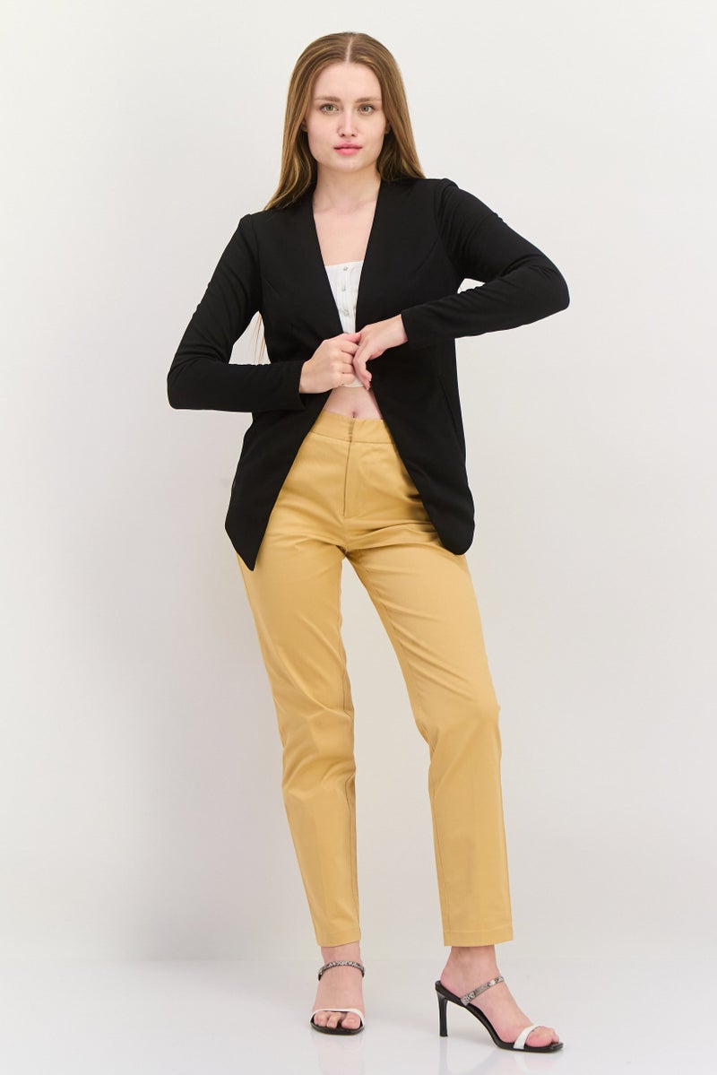 BCBGeneration Women Split Neck Solid Long Sleeve Cardigan, Black - Image 4