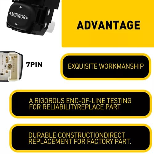 Fabelhpart 901-729 Power Mirror control Switch Compatible with Lexus IS250 IS350 RX330 RX350 RX400h Compatible with Toyota 4Runner Avalon Camry Highlander Sequoia Sienna tC xB xD Replaces# 84872-02050 - Image 4
