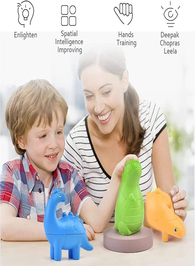 Kiditos 3D Dinosaur Magic Cube Puzzle (Set of 3 Dino) Dinosaur Magic Cube Puzzle Set, Challenging and Educational Toy for Kids - Image 5