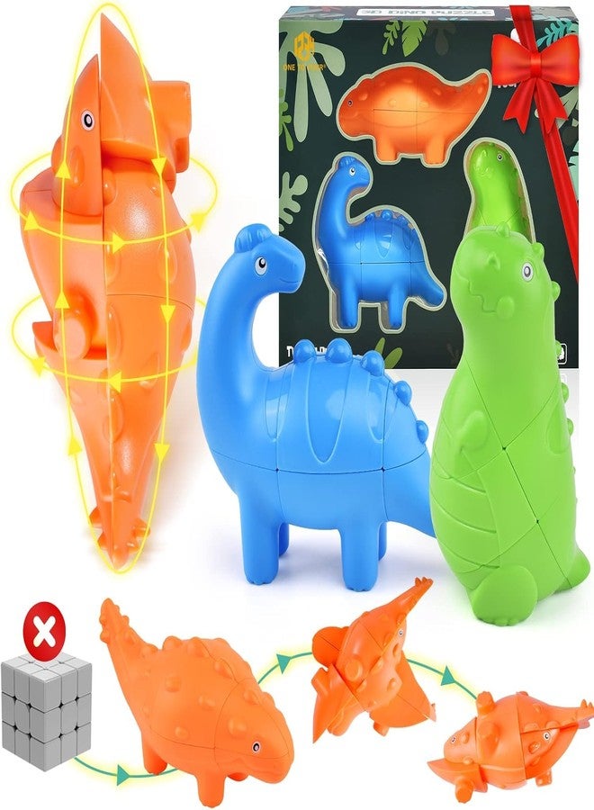 Kiditos 3D Dinosaur Magic Cube Puzzle (Set of 3 Dino) Dinosaur Magic Cube Puzzle Set, Challenging and Educational Toy for Kids - Image 1