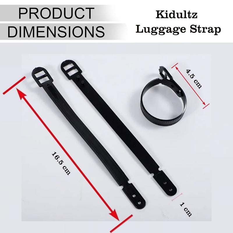 Kidultz (Set of 10) Synthetic Luggage Tags with Black Strap Loop | Durable, Waterproof, Anti-Break Travel ID Tags for Suitcases, Backpacks, School & Office Bags (Set 1) - Image 4