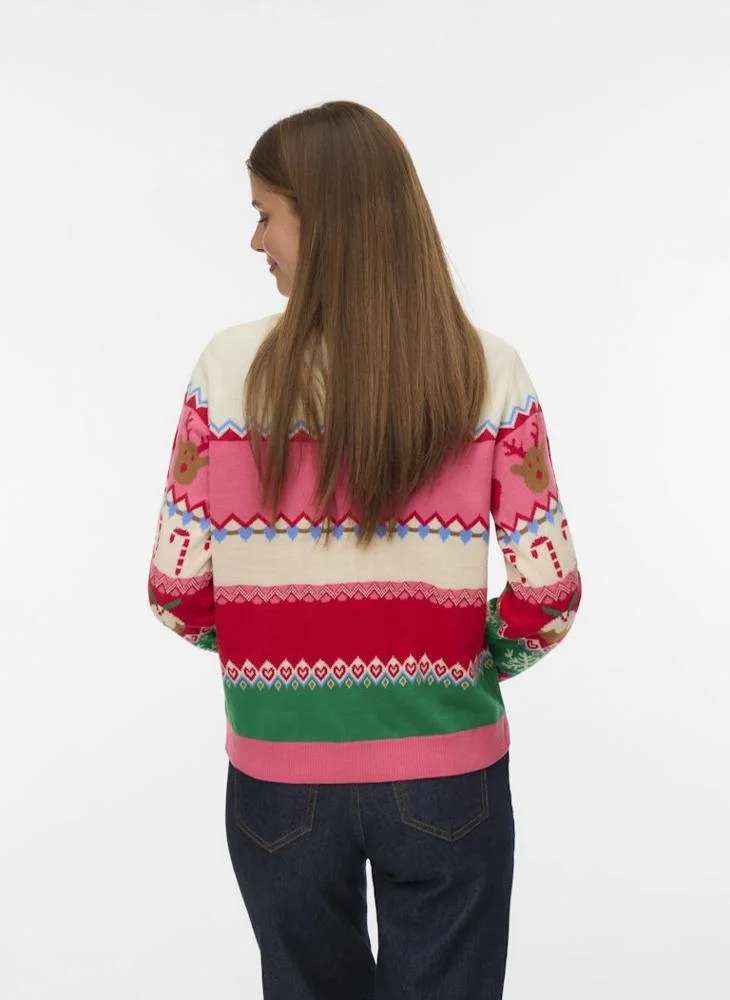 VERO MODA Christmas Printed Sweater
